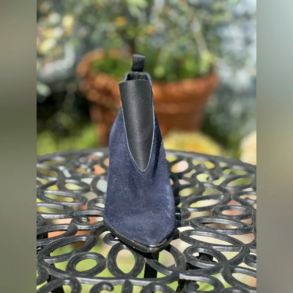 Acne Studios — Suede Grosgrain Trim Boots - Picture 3 of 7